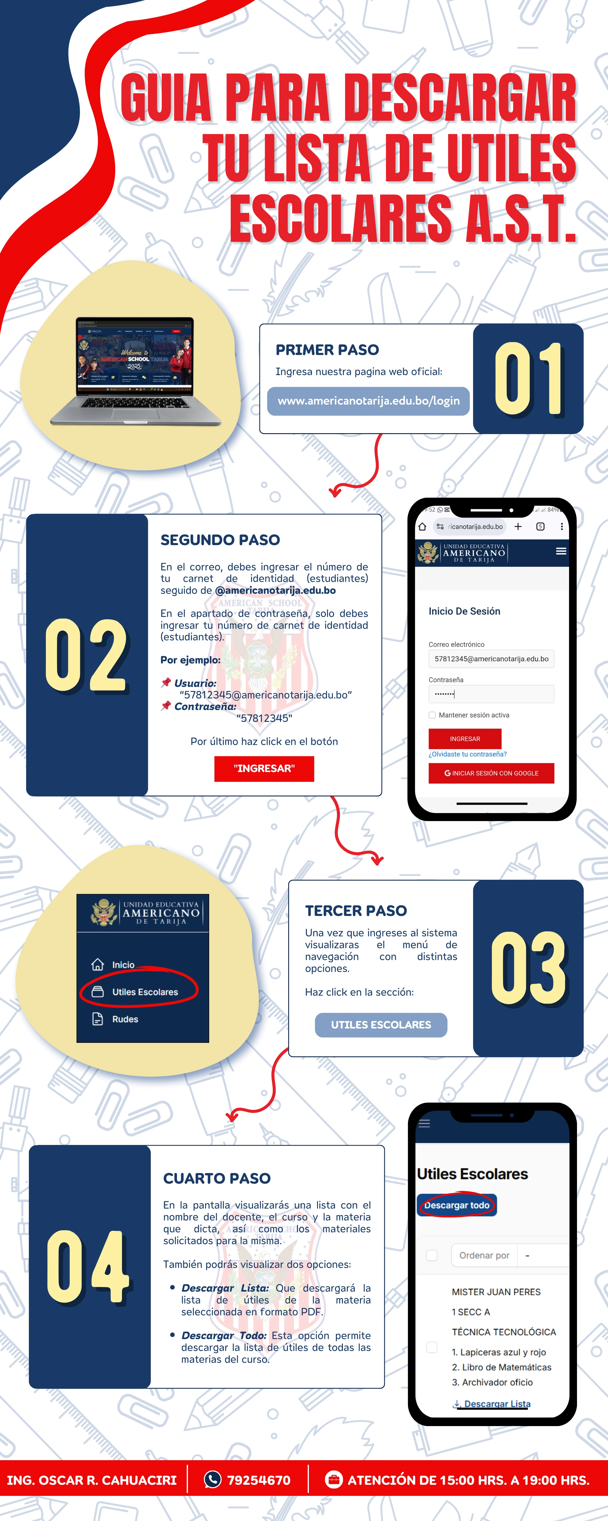 Infograma para descargar la lista de utiles
