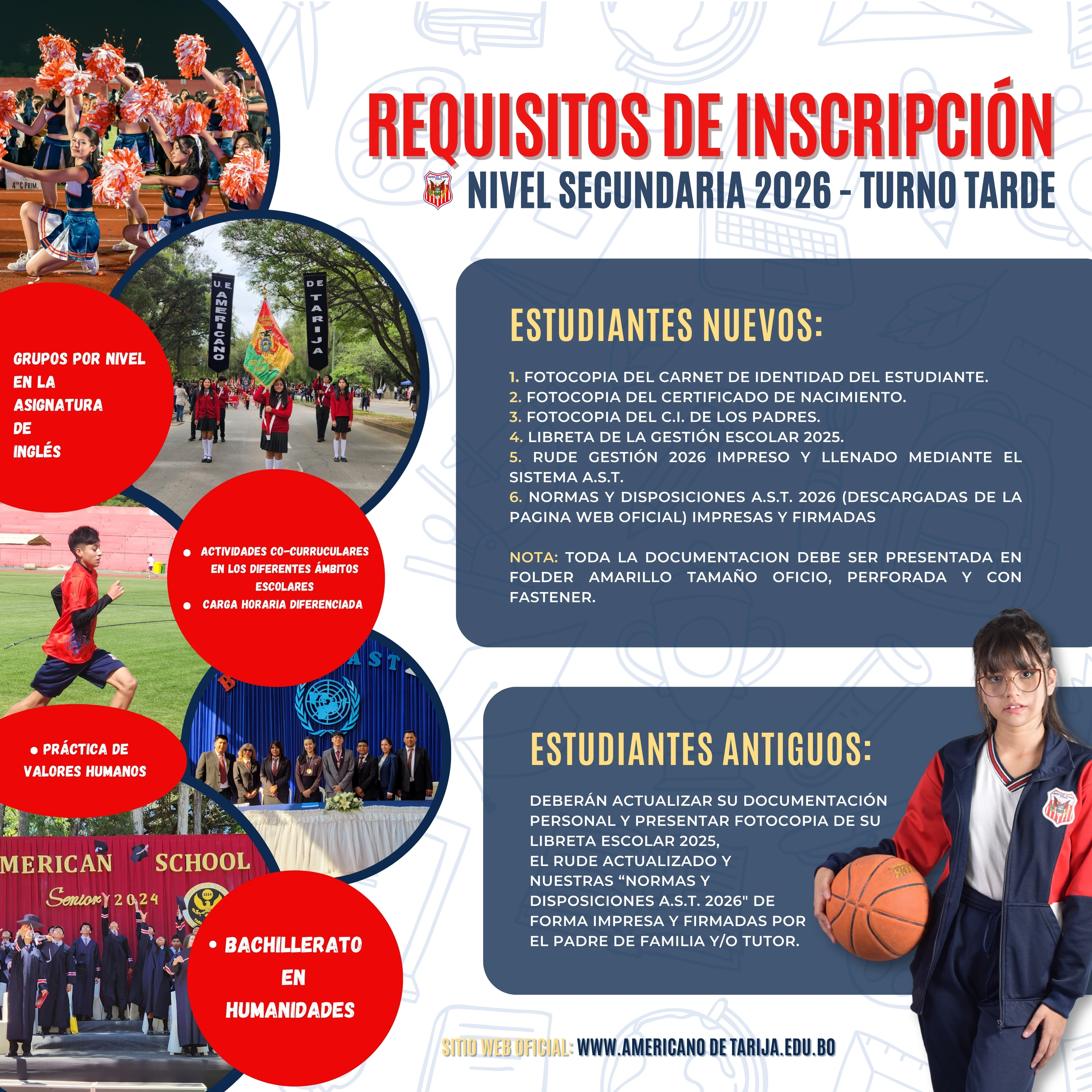 Requisitos de inscripción nivel secundaria 0